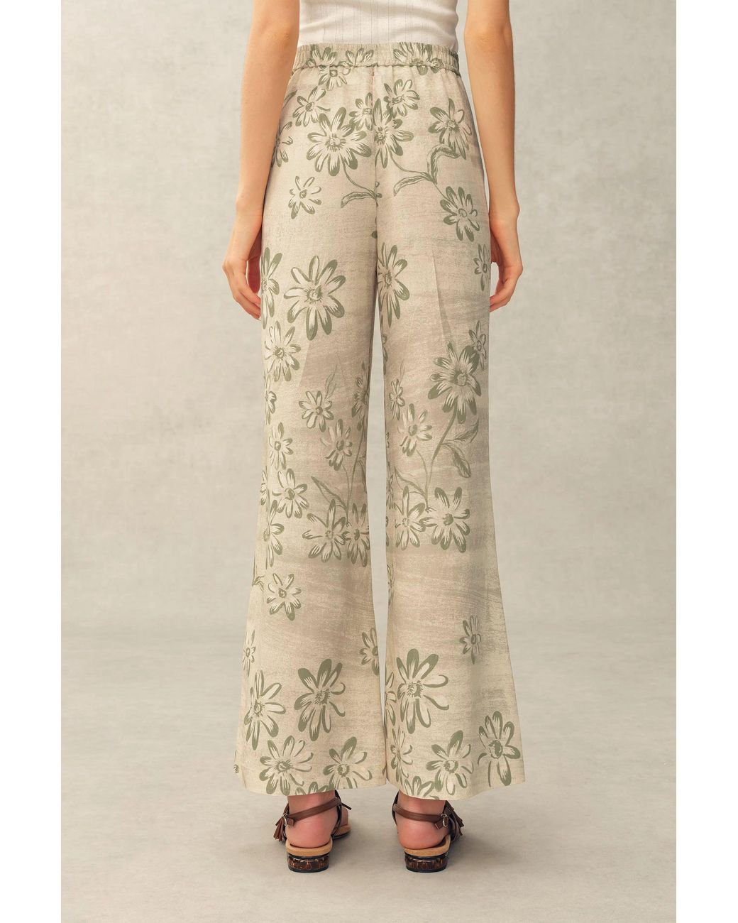 Fabrique Natural Diana Handwork Beads Crop Flare Pants