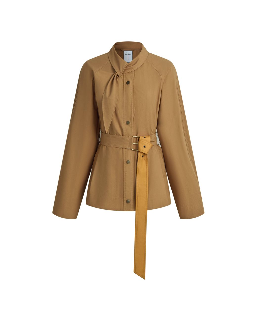 Fabrique Natural Daisy Scarf Collar Trench Coat