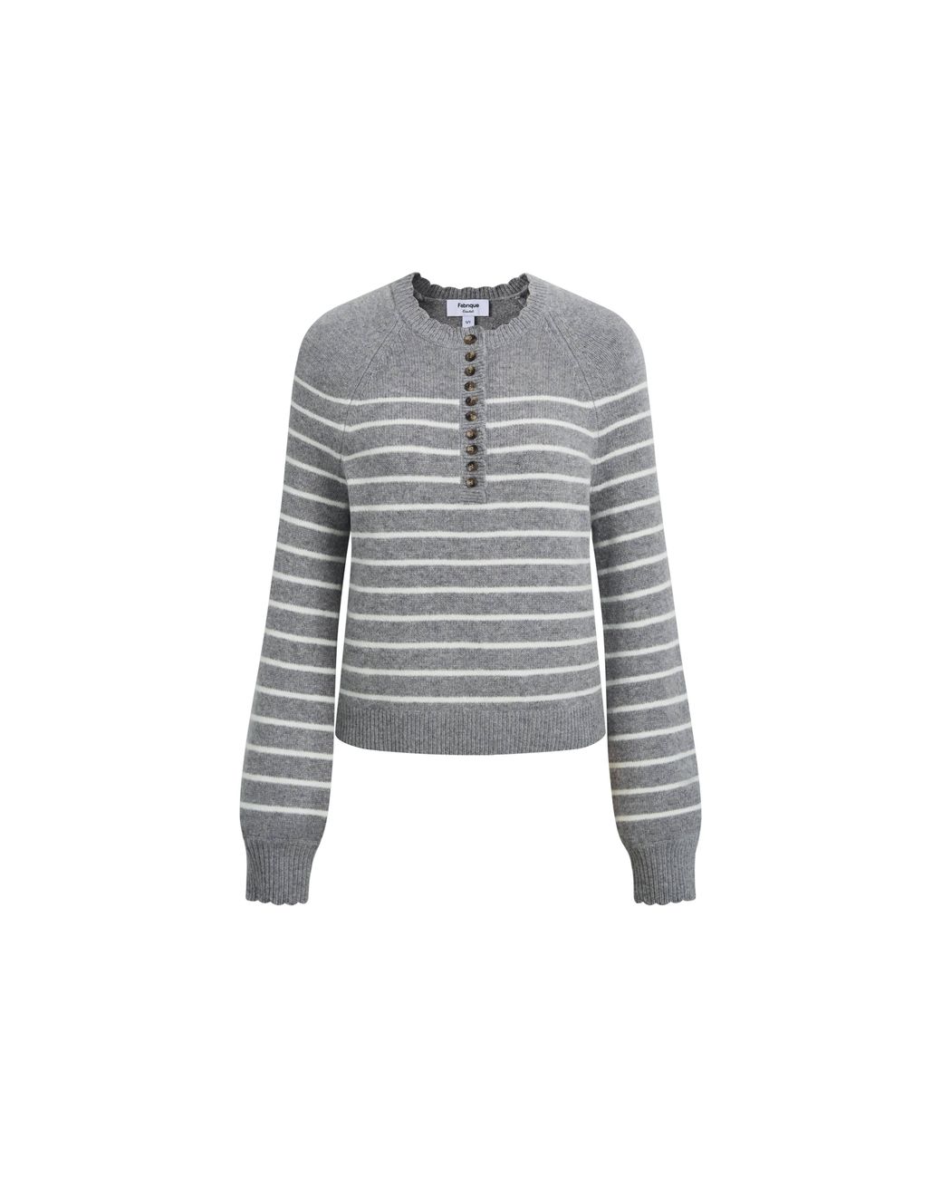 Fabrique Blue Rhea Striped Henley Sweater