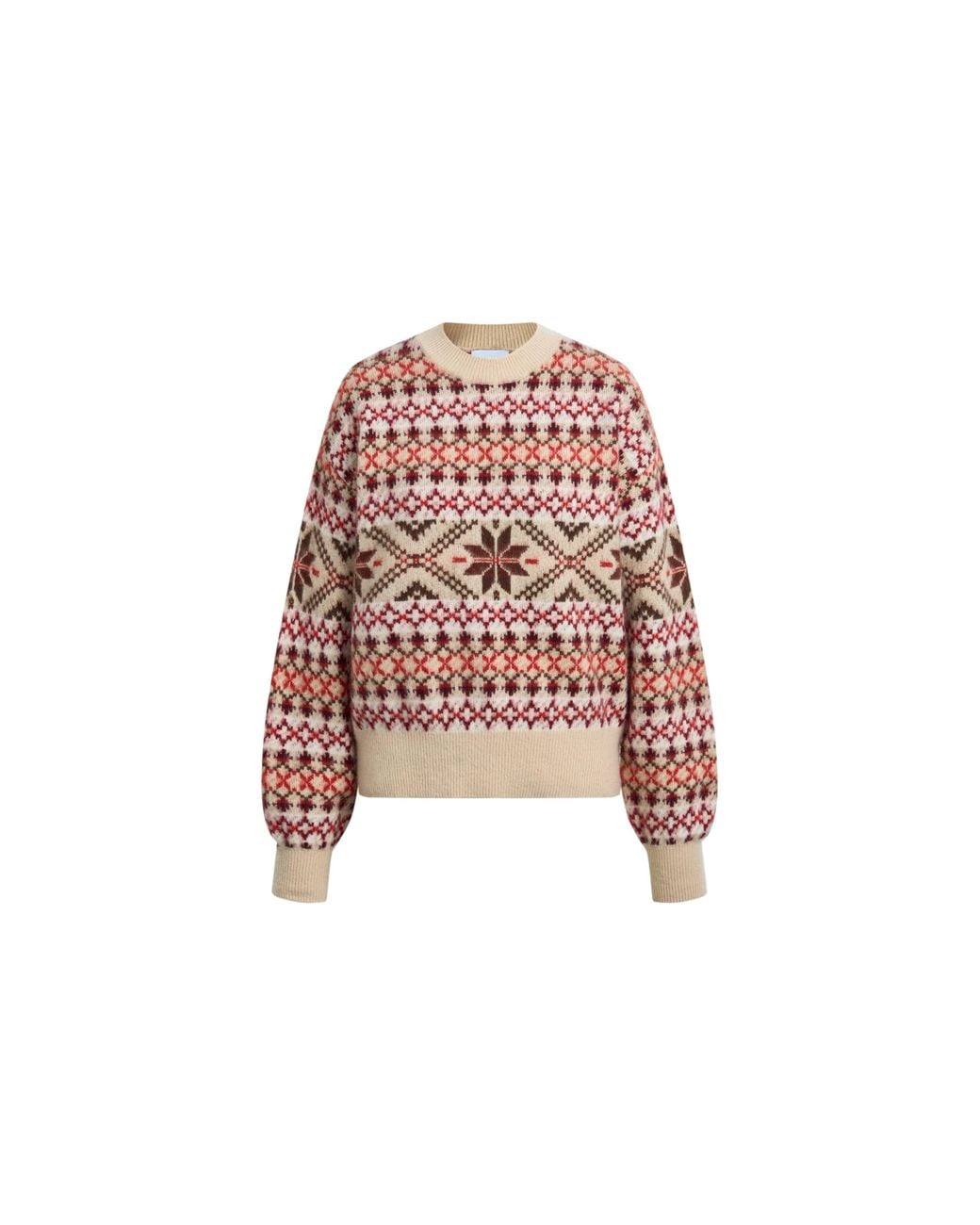 Fabrique Red Fiona Fair Isle Sweater