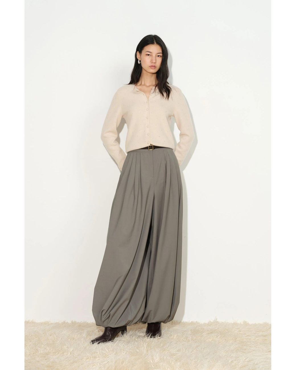 Fabrique Gray Fofia Drapey Balloon Pants
