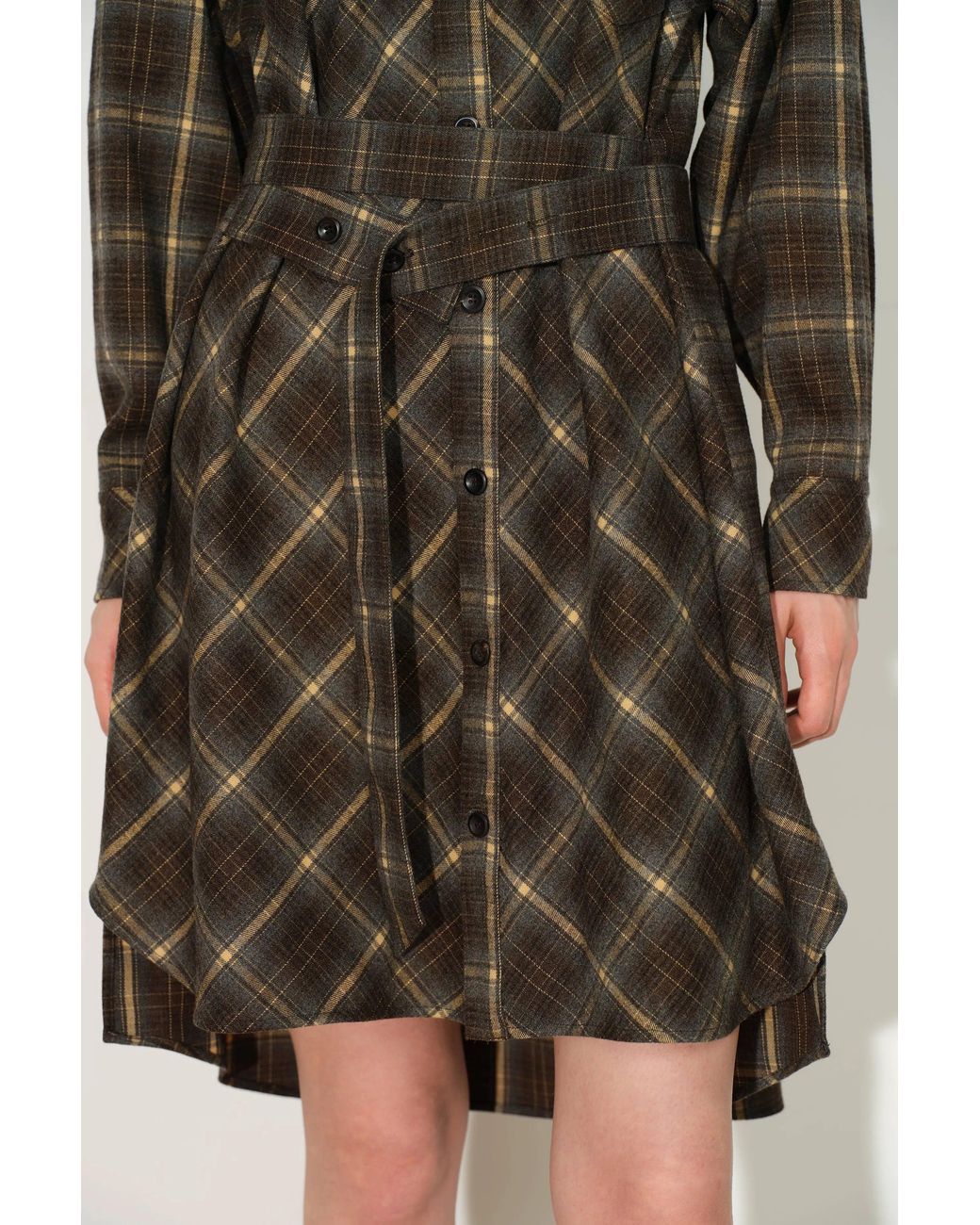 Fabrique Multicolor Holly Plaid Shirt Dress