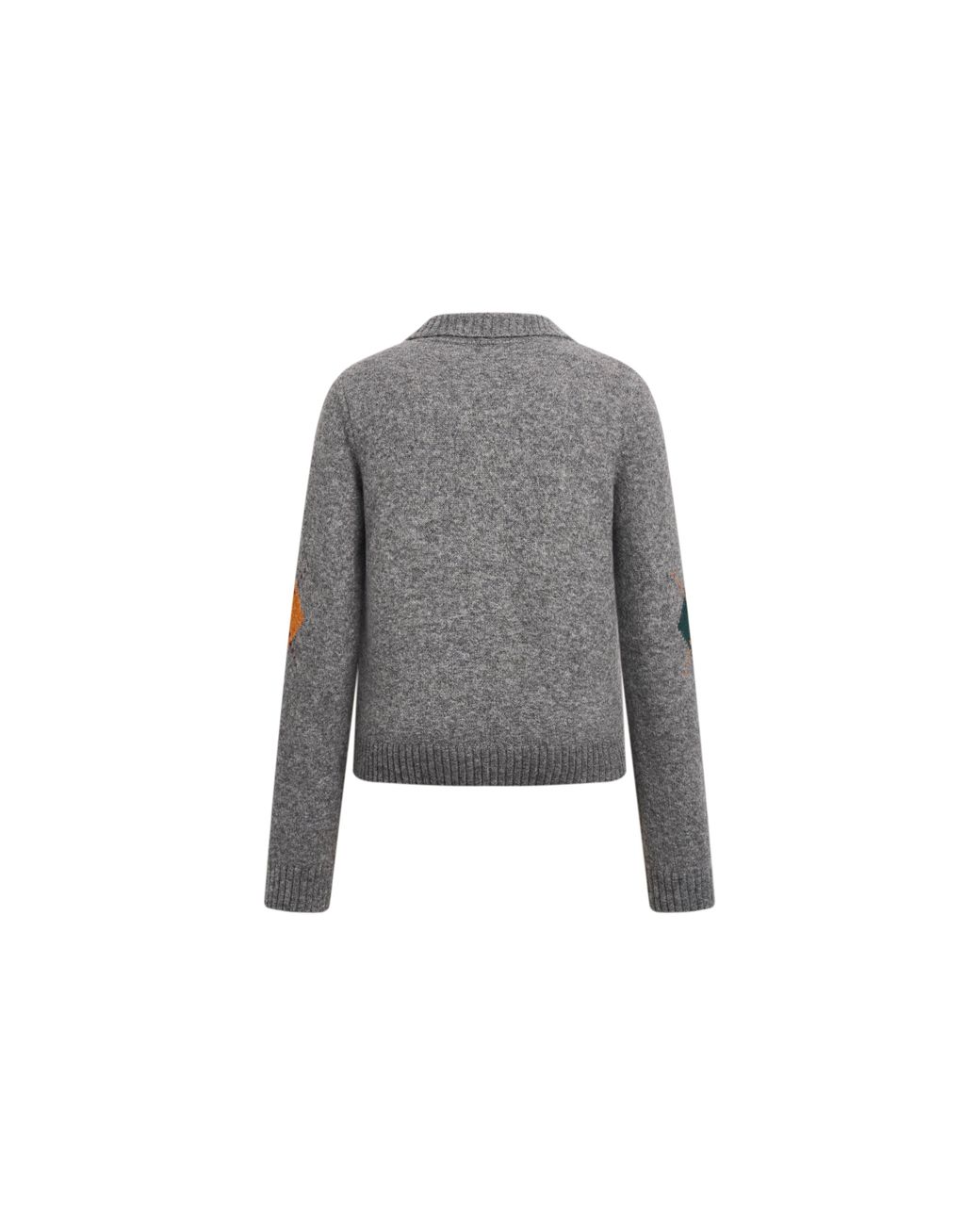 Fabrique Gray Sidonie Argyle Lapel Cardigan