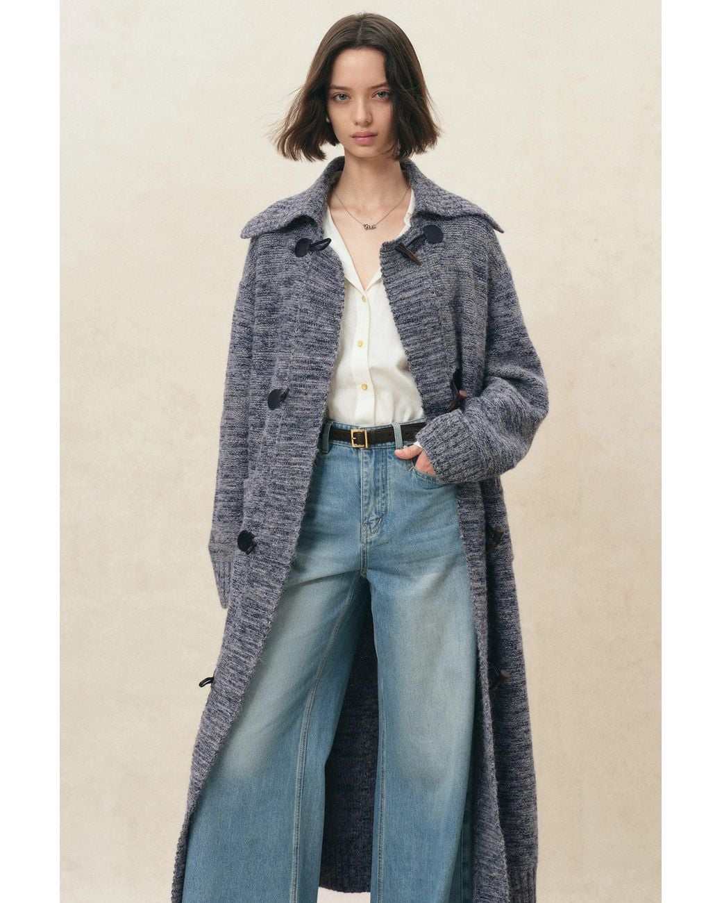Fabrique Blue Linnea Horn Buttons Longline Cardigan