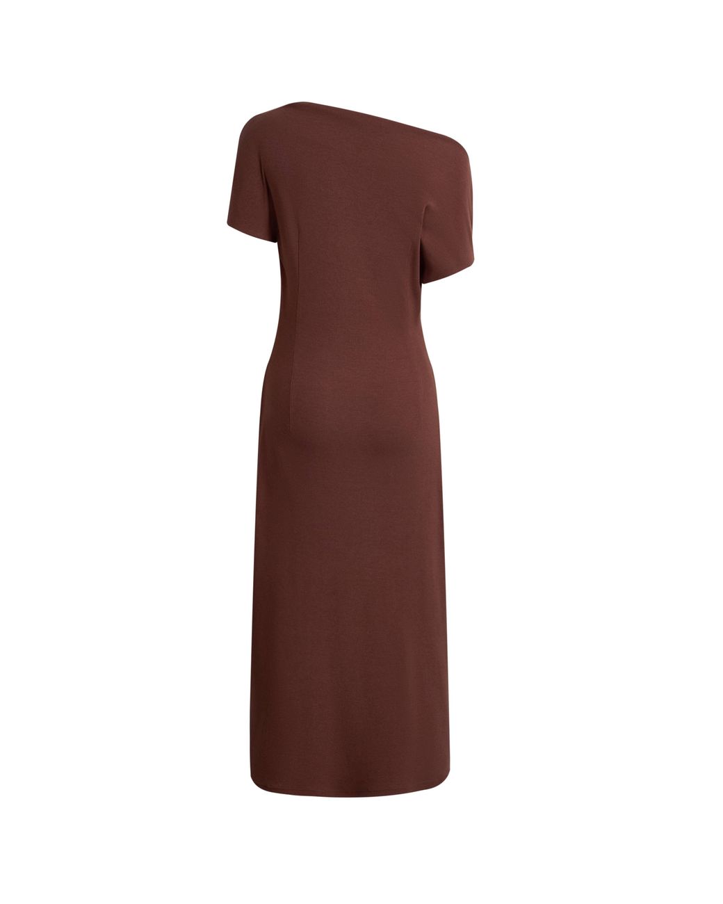 Fabrique Brown Hazel Asymmetric One Shoulder Dress