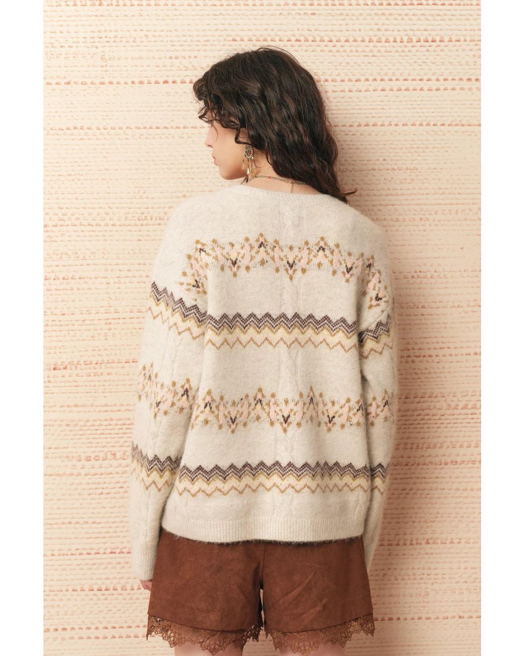 Fabrique Natural Audrey Fair Isle Sweater
