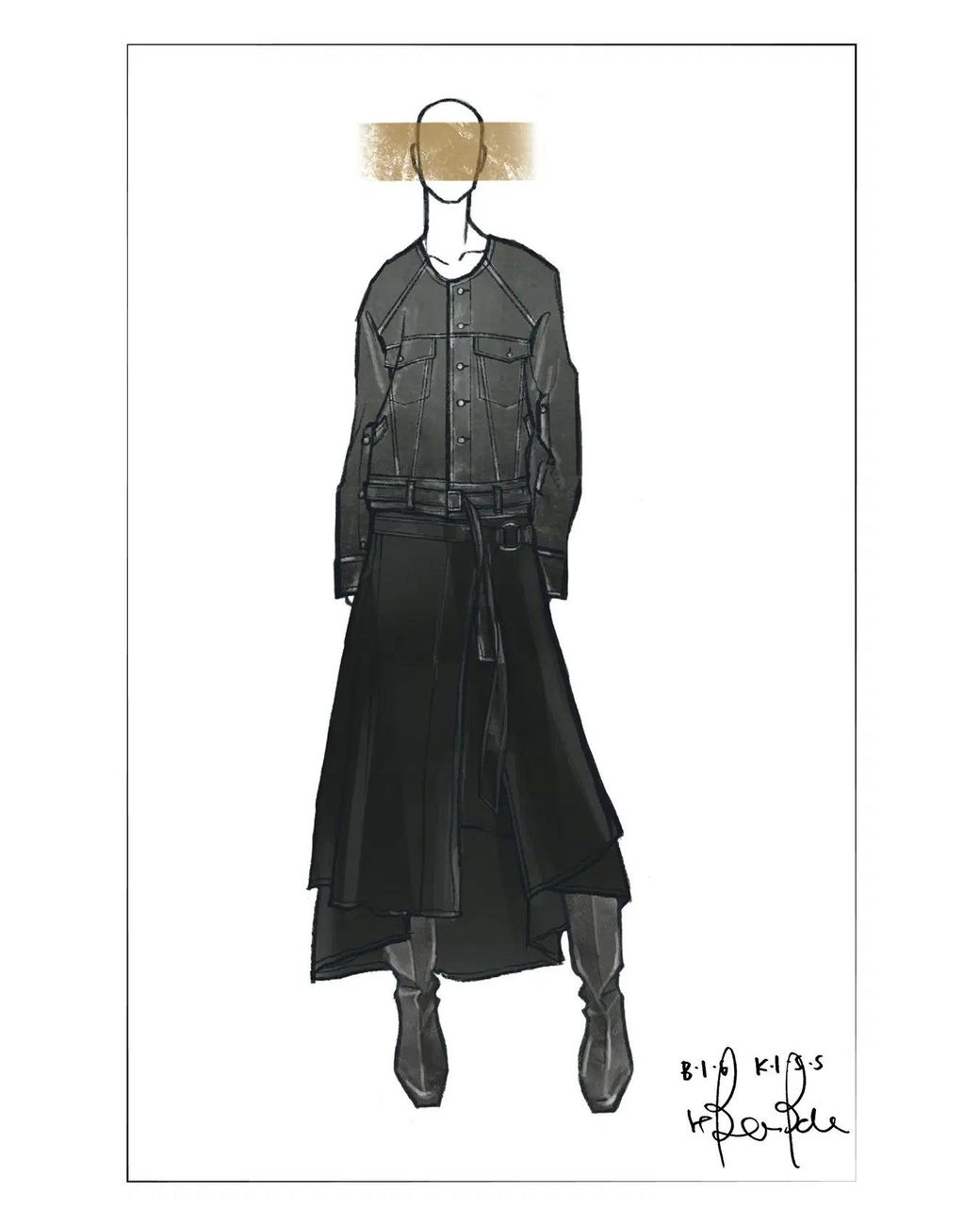 Fabrique Black Brooklyn Asymmetric Hem Skirt