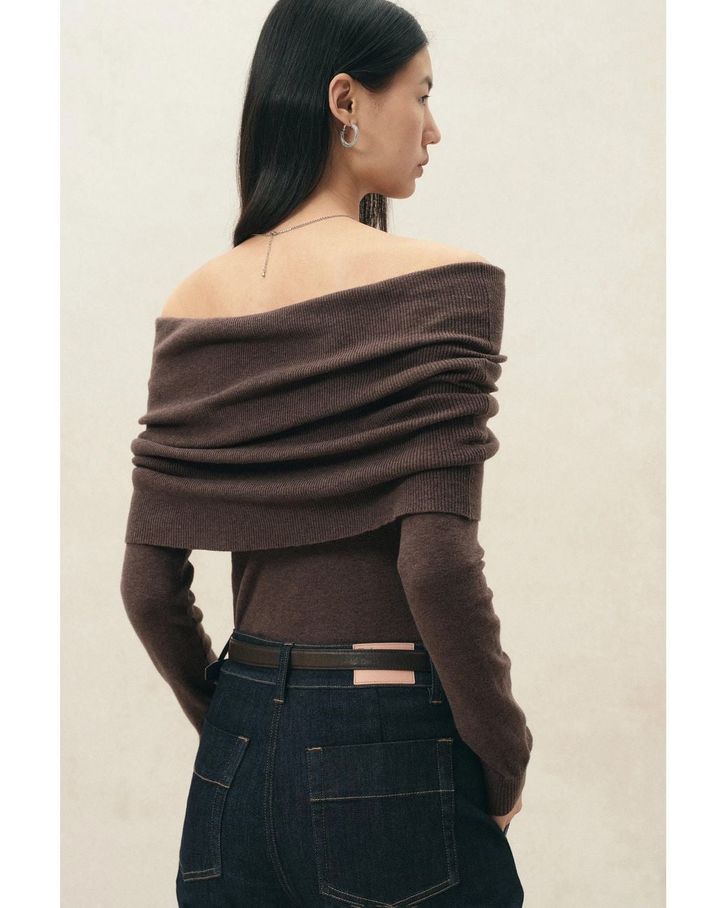 Fabrique Natural Evelyn Convertible Off Shoulder Draped Top