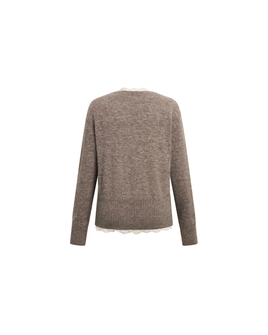 Fabrique Natural Mckenna Faux Layered Lace Panel Cardigan