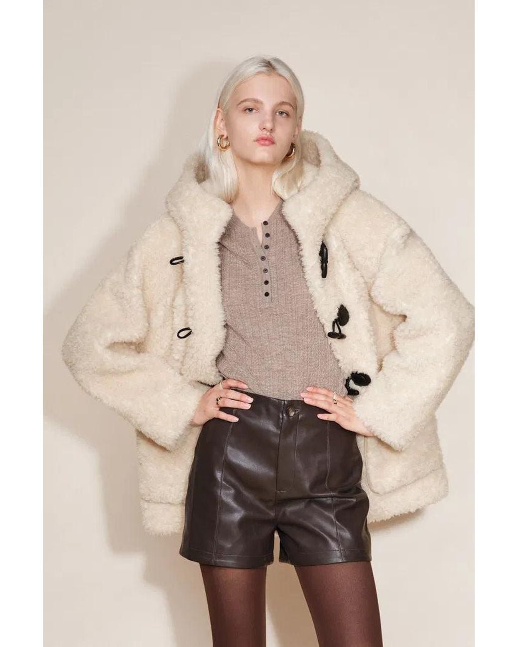 Fabrique Multicolor Cora Horn Button Hooded Jacket