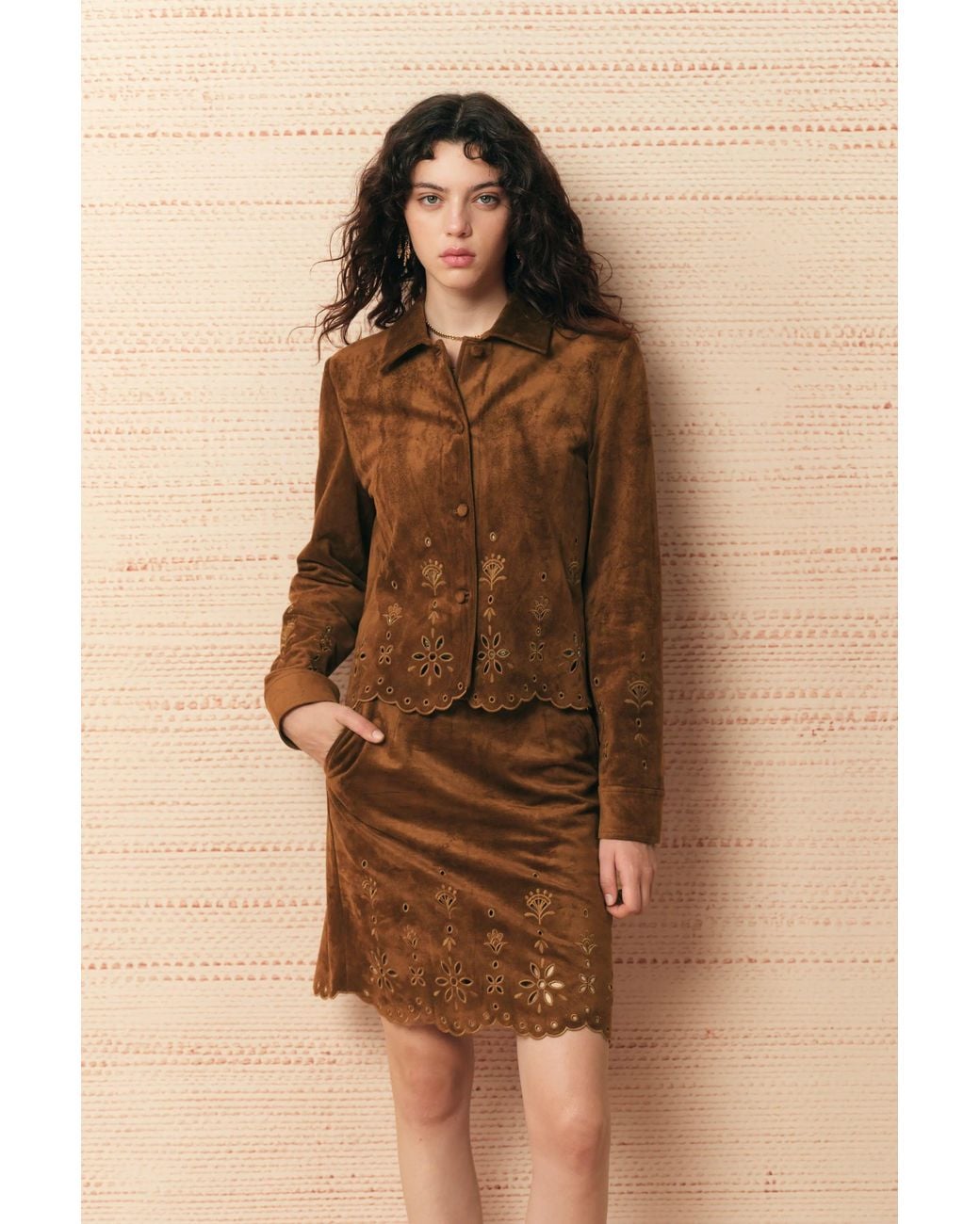 Fabrique Green Jane Floral Cutwork Embroidery Shirt Jacket