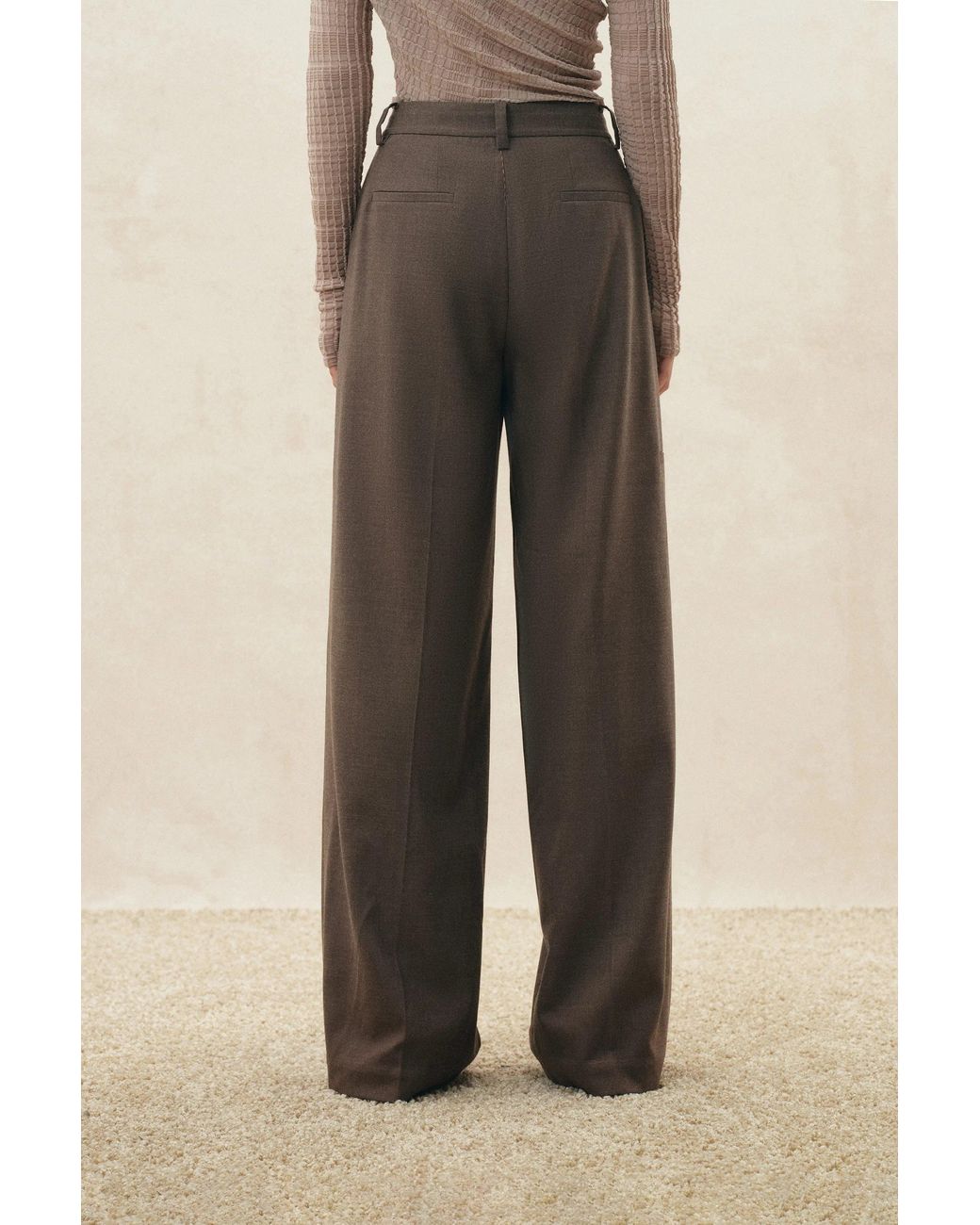 Fabrique Natural Cassia Metal Ring Slim Straight Leg Pants