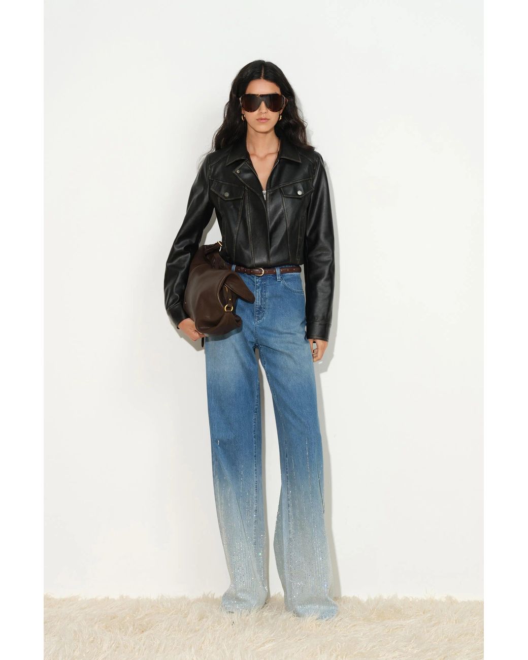 Fabrique Blue Elara Rhinestone Straight Leg Jeans