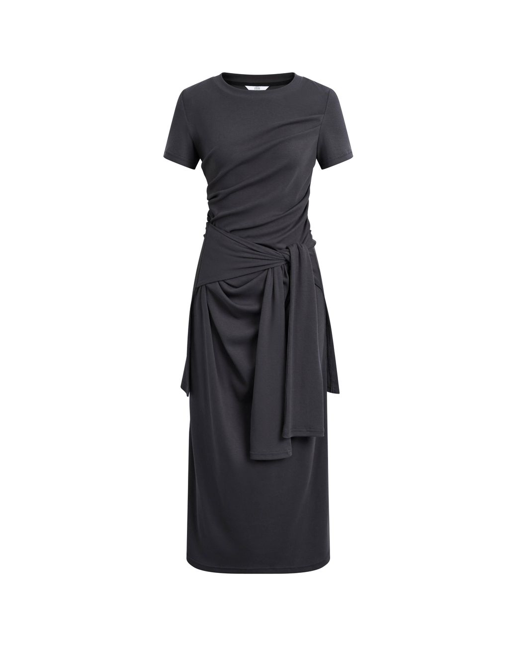 Fabrique Natural Isla Ruched Tie Front T-Shirt Dress