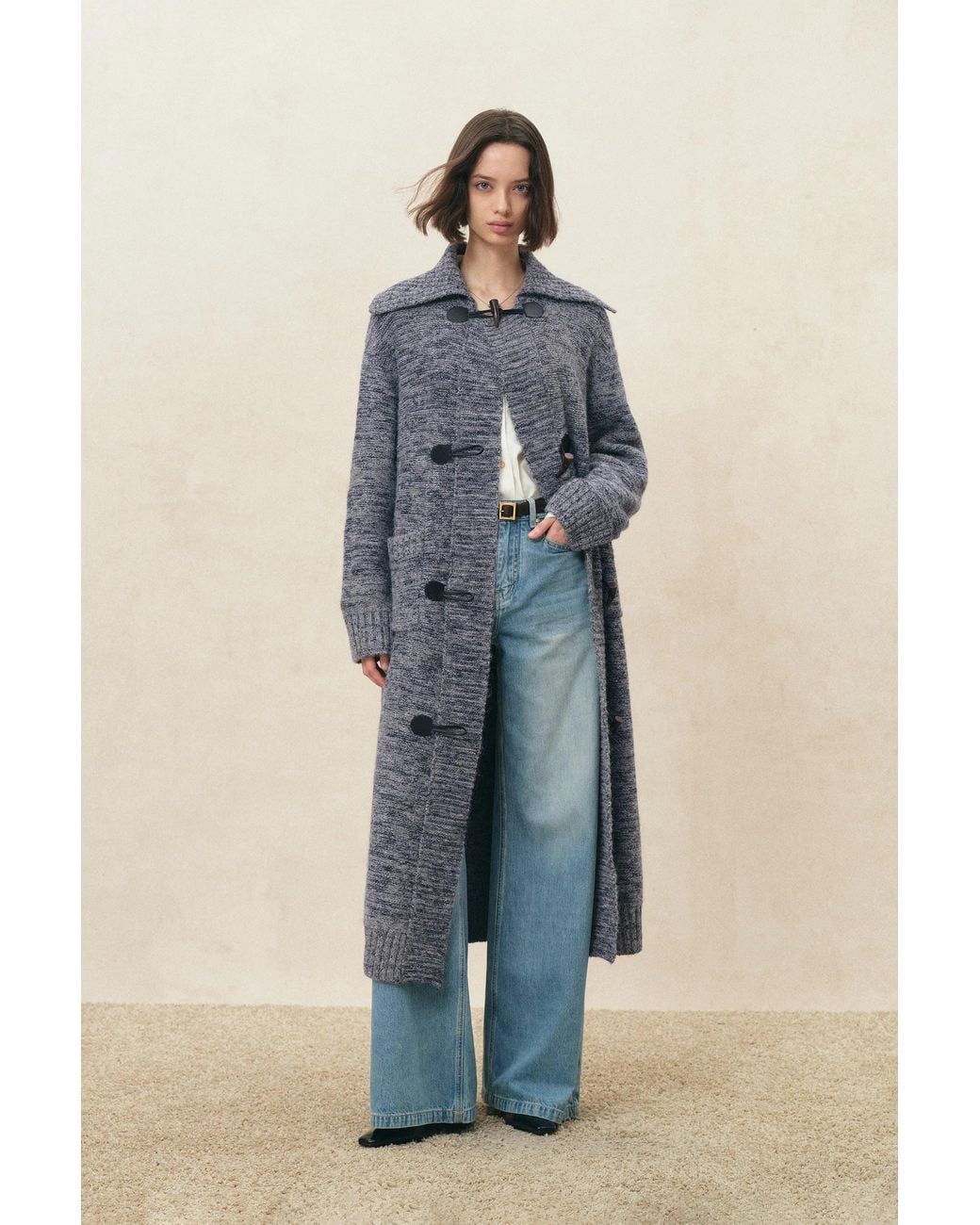 Fabrique Blue Linnea Horn Buttons Longline Cardigan