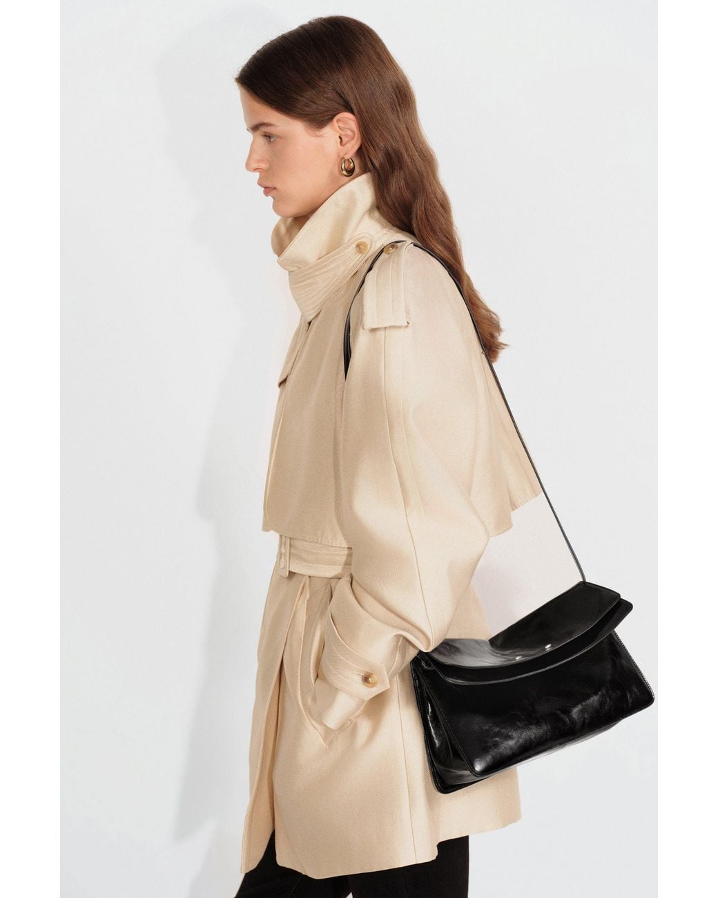 Fabrique Black Soft Rialto Double Flap Bag