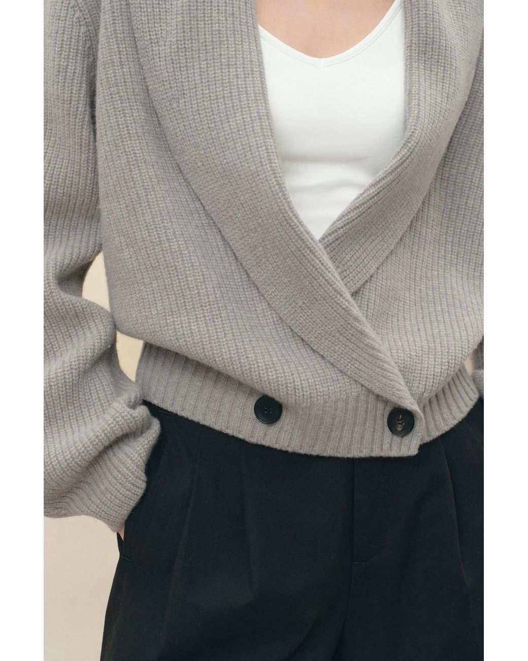 Fabrique Blue Xaviera Relaxed Shawl Collar Cardigan