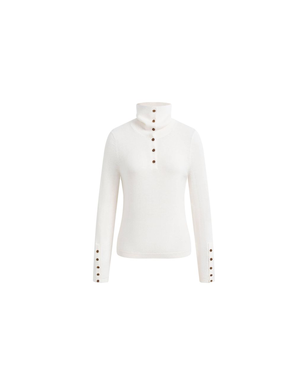 Fabrique Blue Kira Button Turtleneck Top