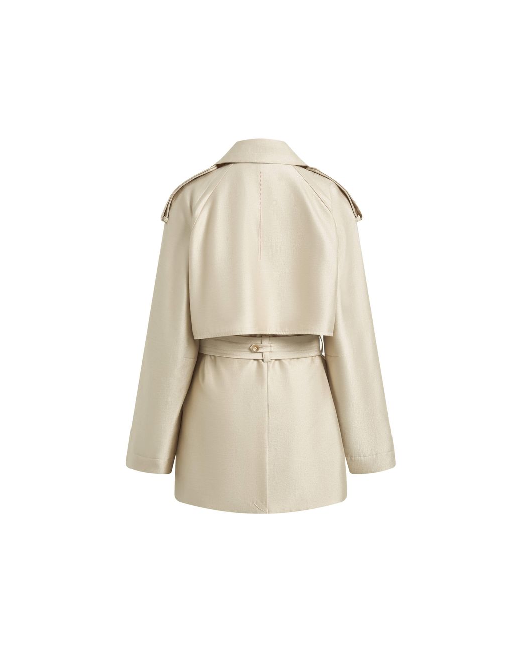 Fabrique Natural Elsa Belted Oversized Cropped Trench Coat