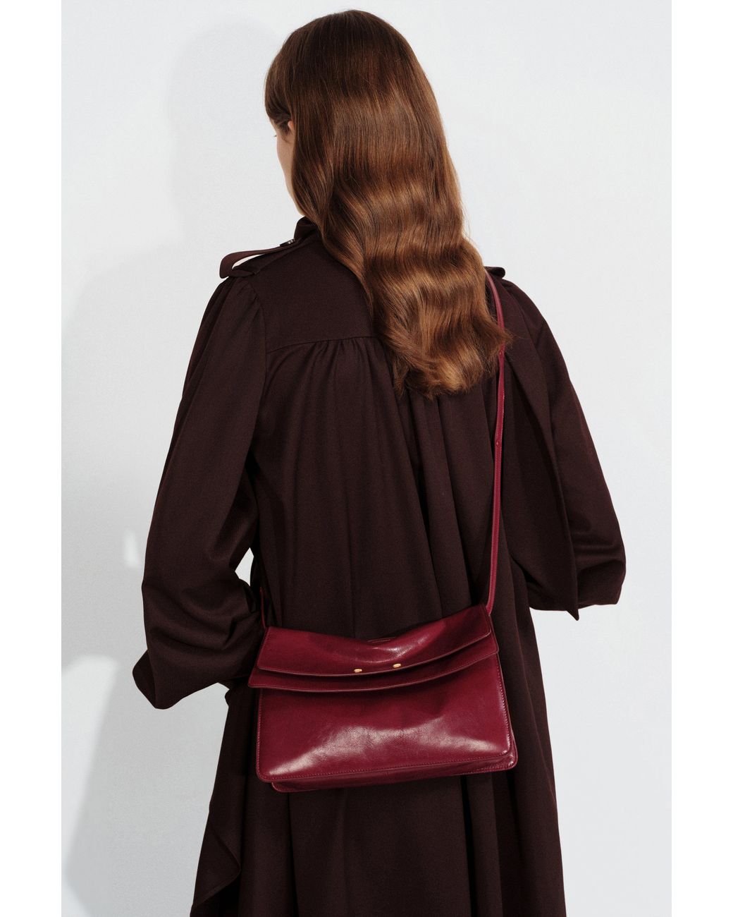 Fabrique Red Soft Rialto Double Flap Bag