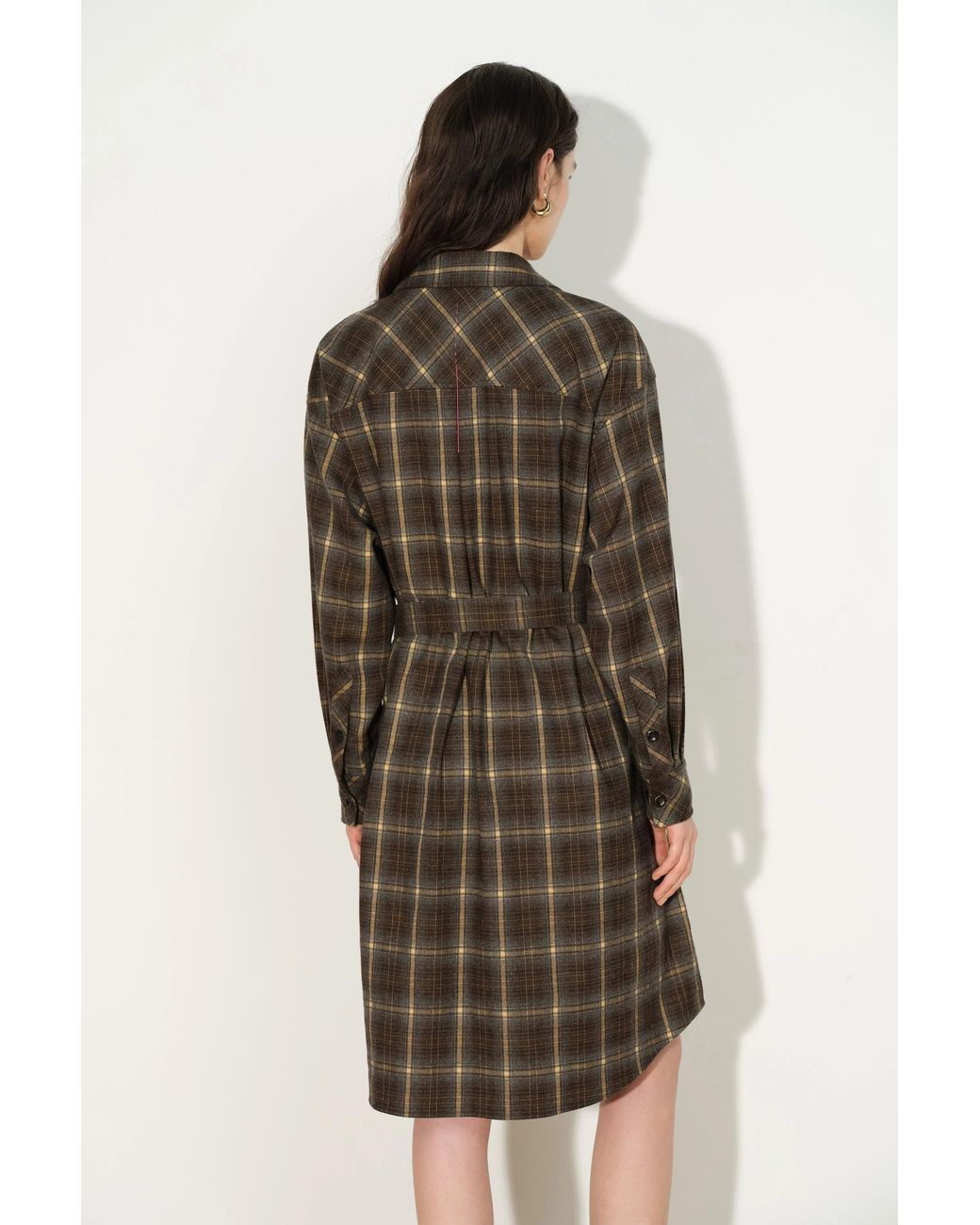 Fabrique Multicolor Holly Plaid Shirt Dress