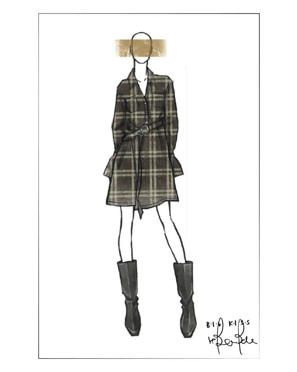 Fabrique Multicolor Holly Plaid Shirt Dress
