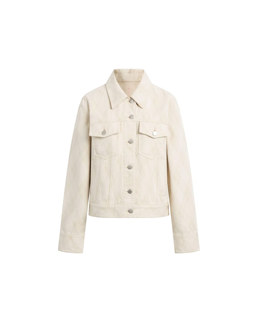 Fabrique Brown Elowen Cropped Argyle Jacquard Jacket