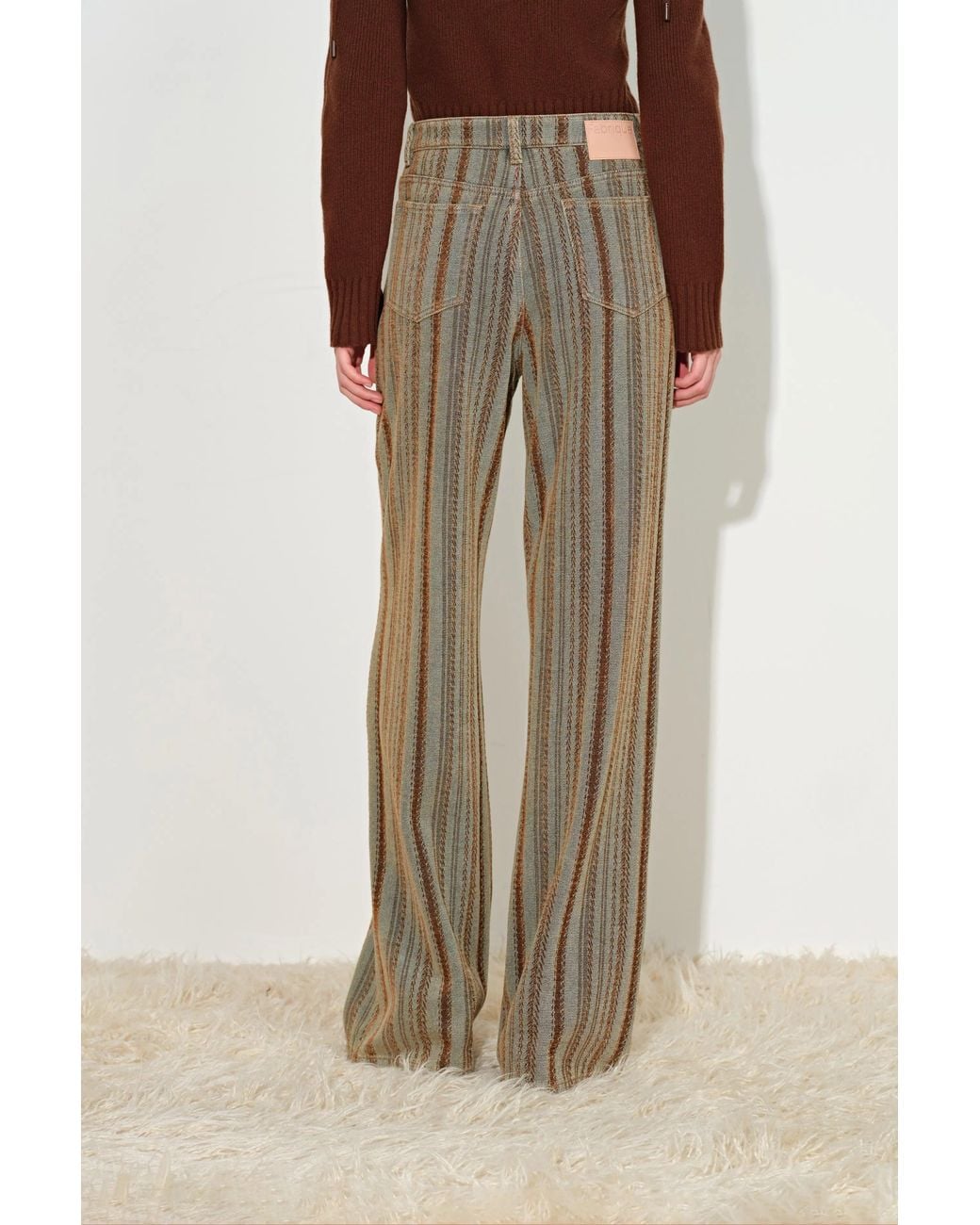 Fabrique Natural Lila Corduroy Stripe Straight Leg Jeans