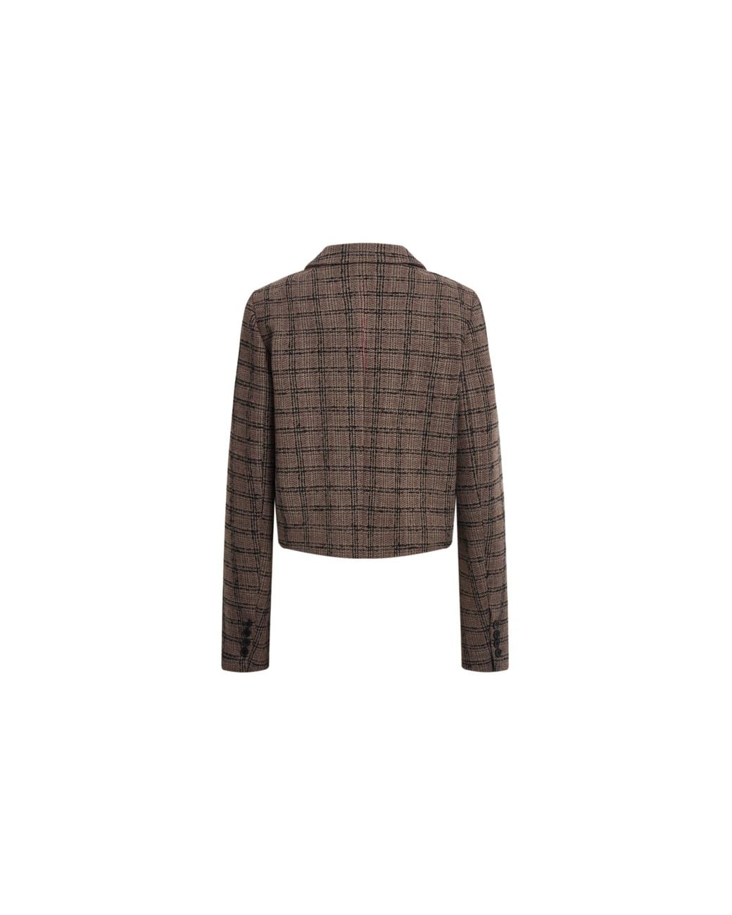 Fabrique Multicolor Amber Plaid Cropped Blazer