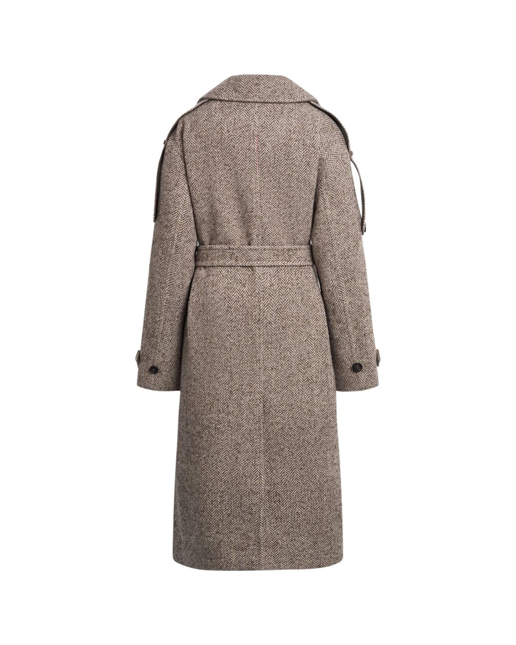 Fabrique Natural Esme Oversized Herringbone Long Coat