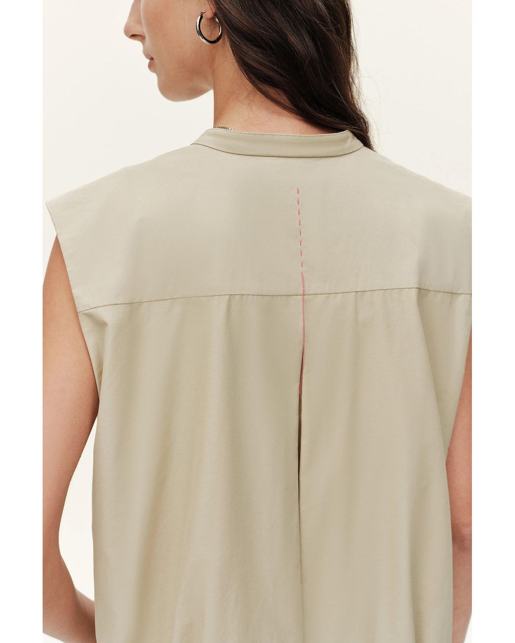 Fabrique Natural Sienna Relaxed Tailored Sleeveless Top