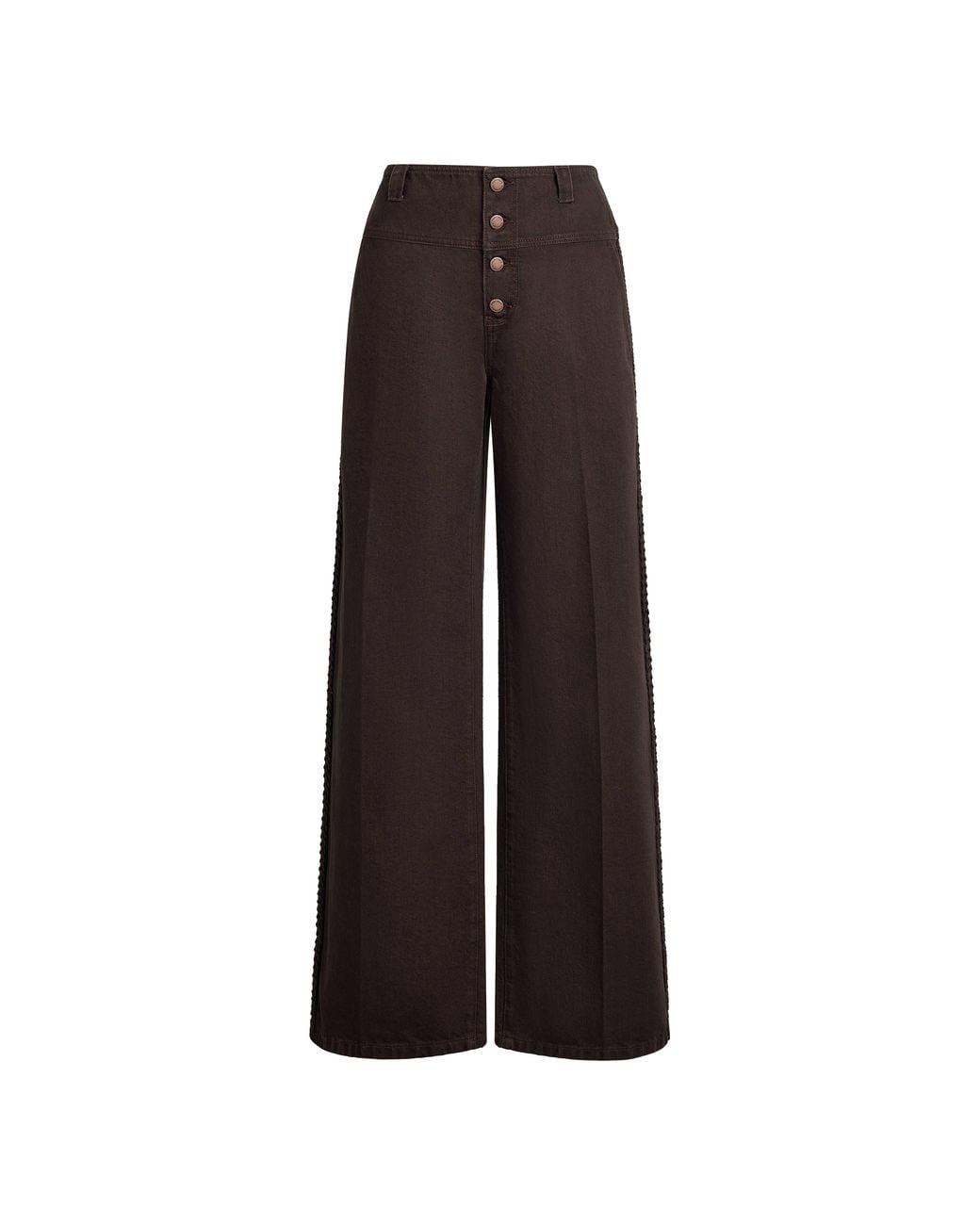 Fabrique Black Lim Tape Trim Wide Leg Jeans