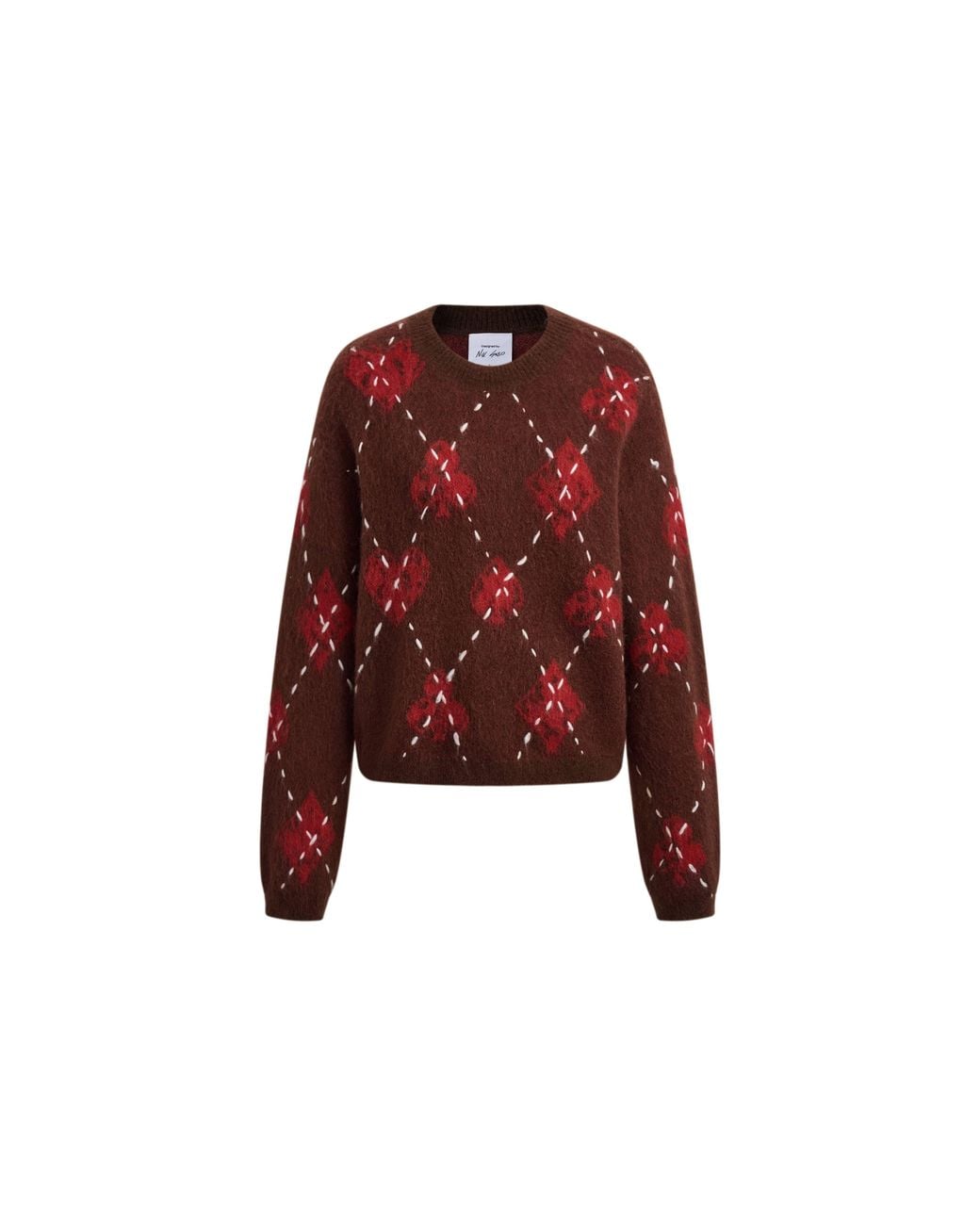 Fabrique Red Bette Hand Sewn Crewneck Sweater