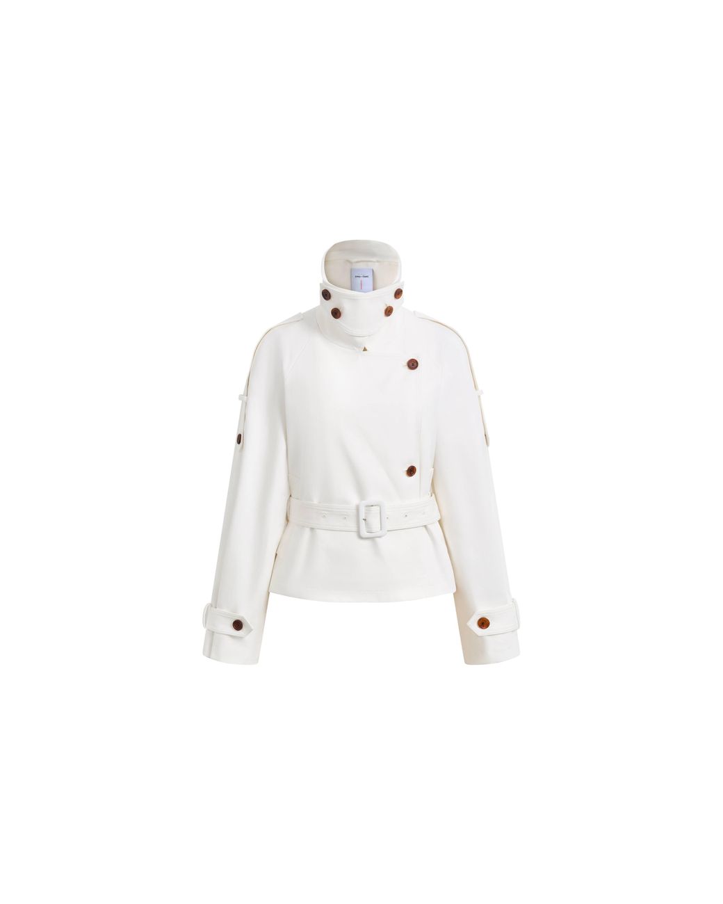 Fabrique Natural Minsmere Structured Belted Cropped Trench Coat