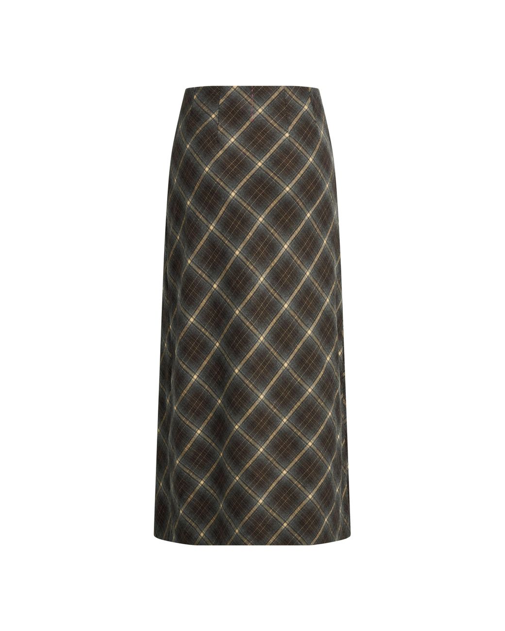 Fabrique Multicolor Tessa Plaid Twist Front Split Skirt