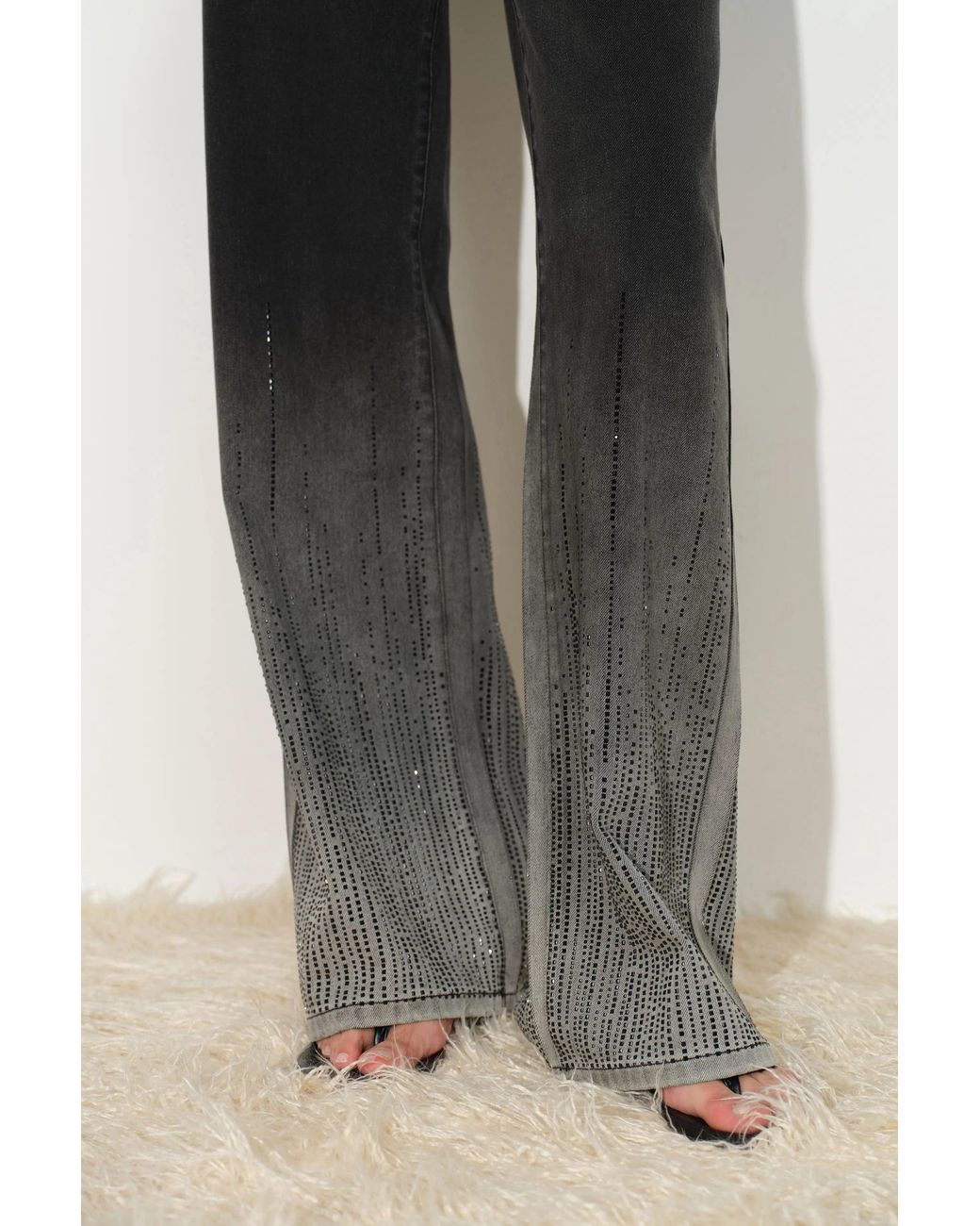 Fabrique Multicolor Elara Ombré Rhinestone Wide Leg Jeans