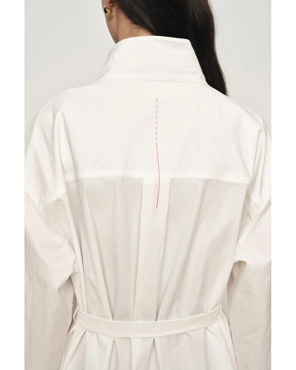 Fabrique Natural Pearl Oversized Belted Shirt Jacket
