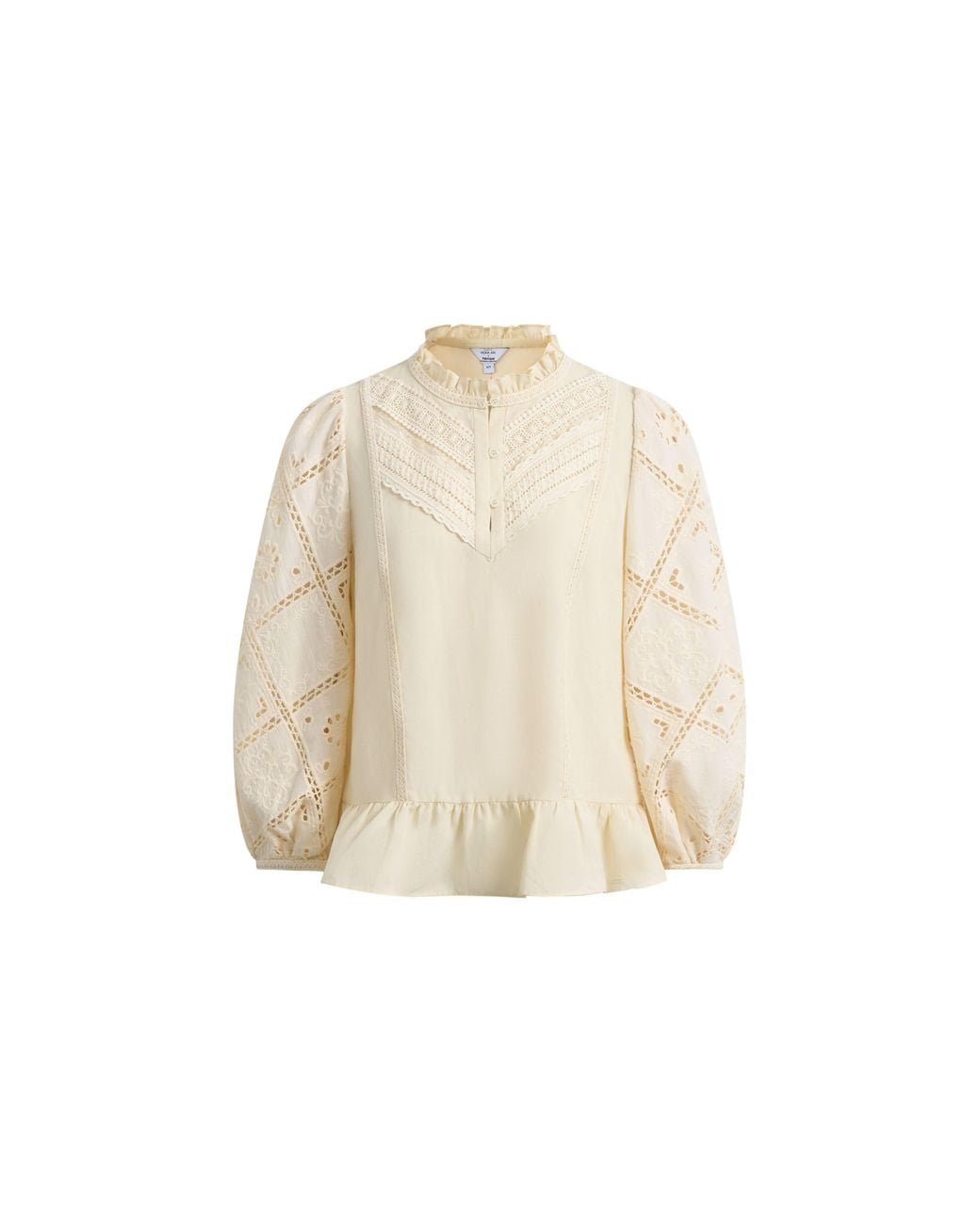 Fabrique Green Nina's Openwork Embroidery Blouse