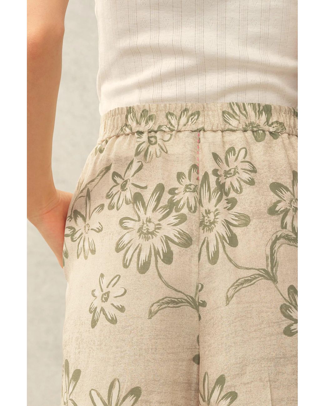 Fabrique Natural Diana Handwork Beads Crop Flare Pants