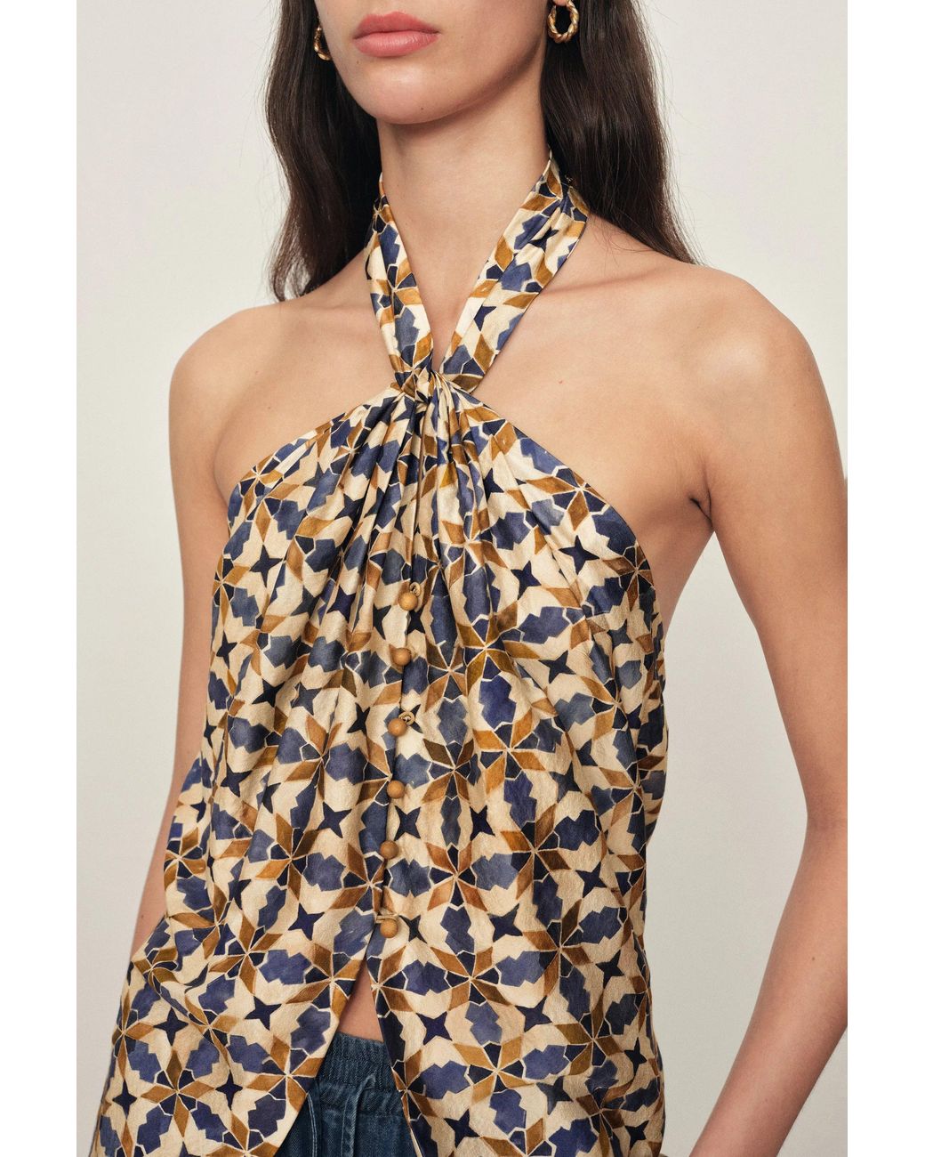 Fabrique Black Jocelyn Halter Neck Top