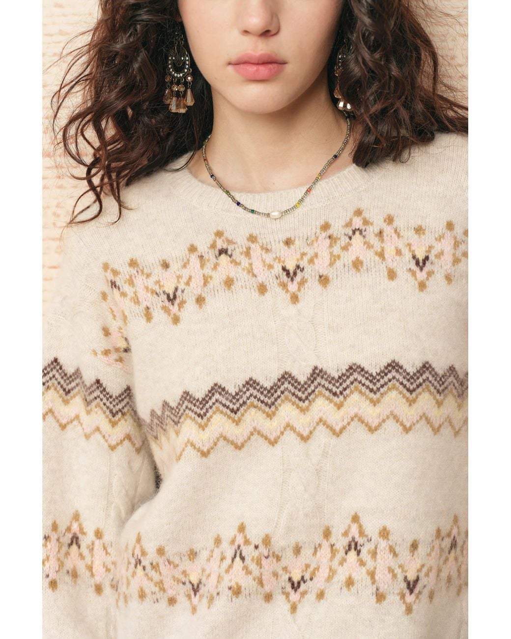 Fabrique Natural Audrey Fair Isle Sweater