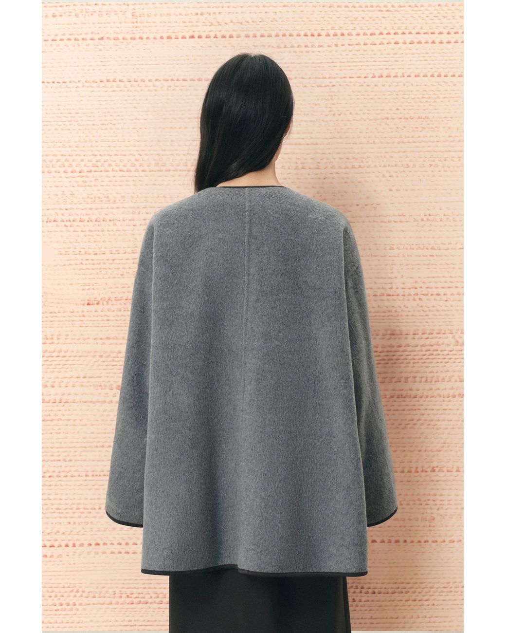 Fabrique Green Cecilia Reversible Scarf Cape Coat