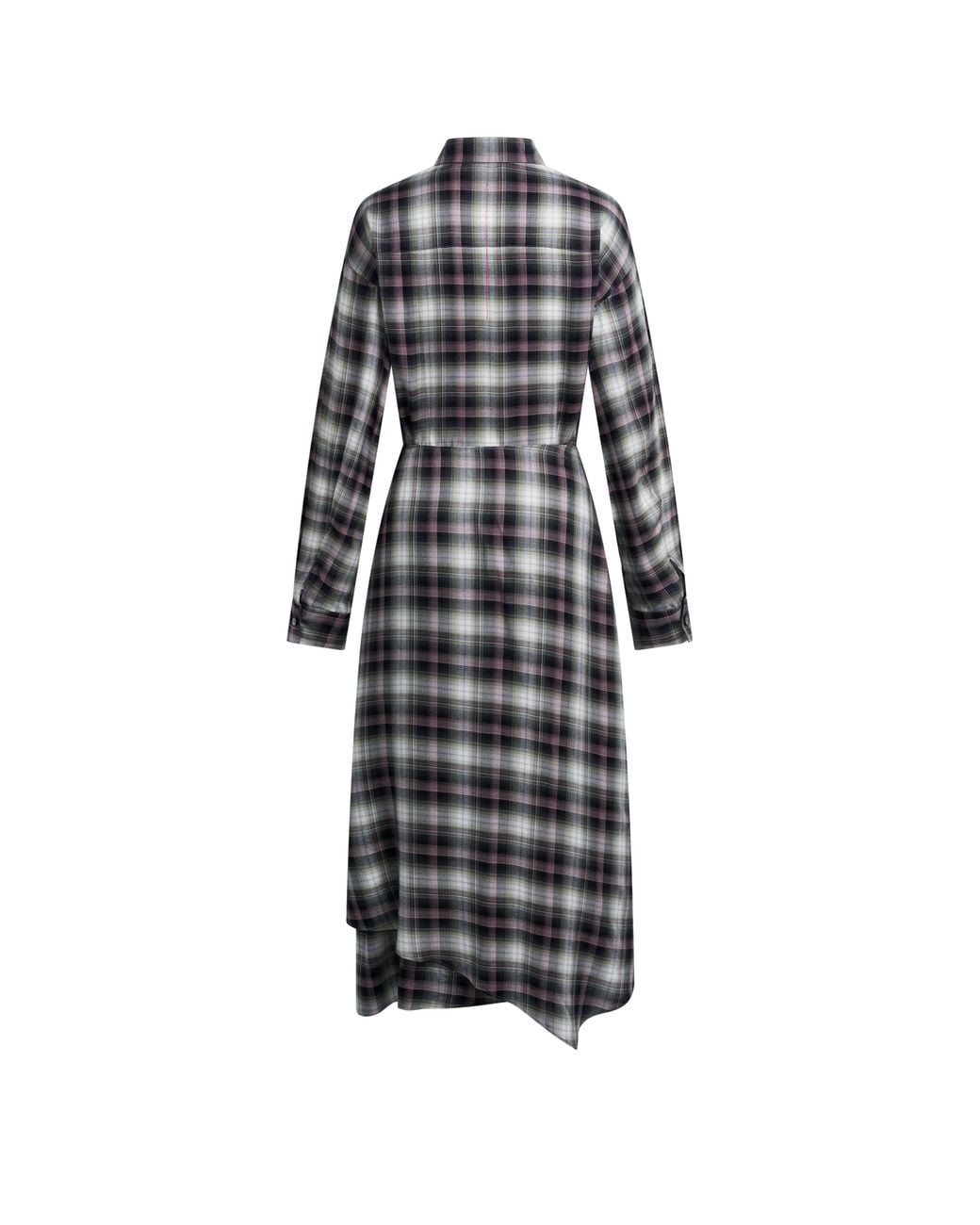 Fabrique Multicolor Lea Detachable Wrap Plaid Shirt Dress