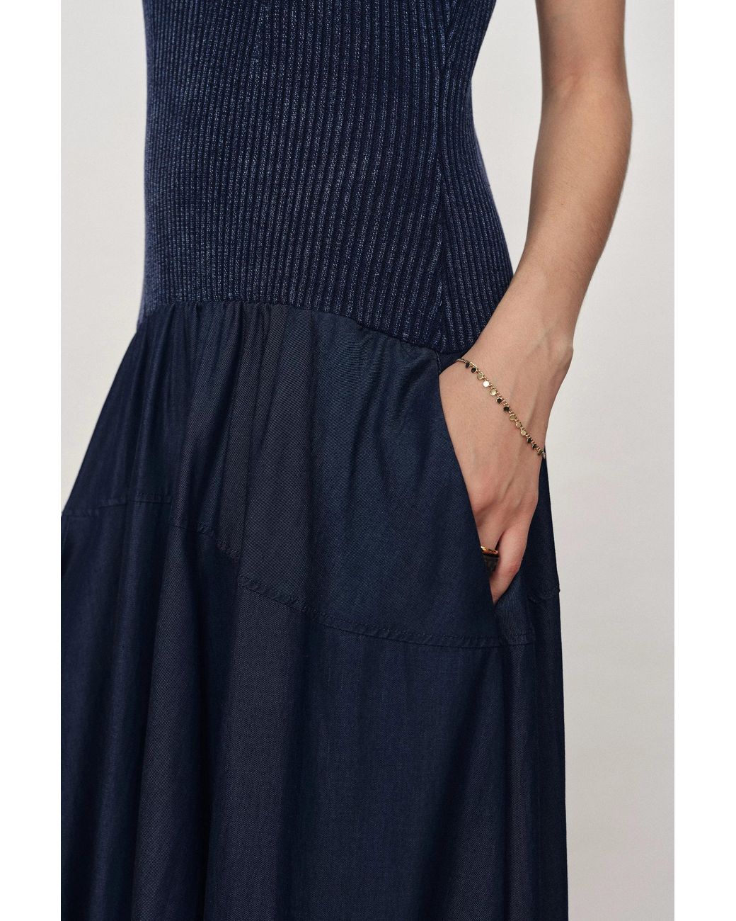 Fabrique Blue Keira Sleeveless Panel Dress