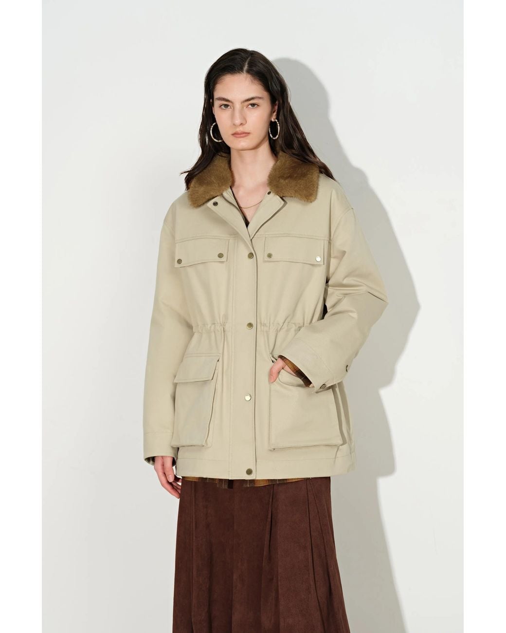 Fabrique Natural Clara Drawstring Waist Field Jacket