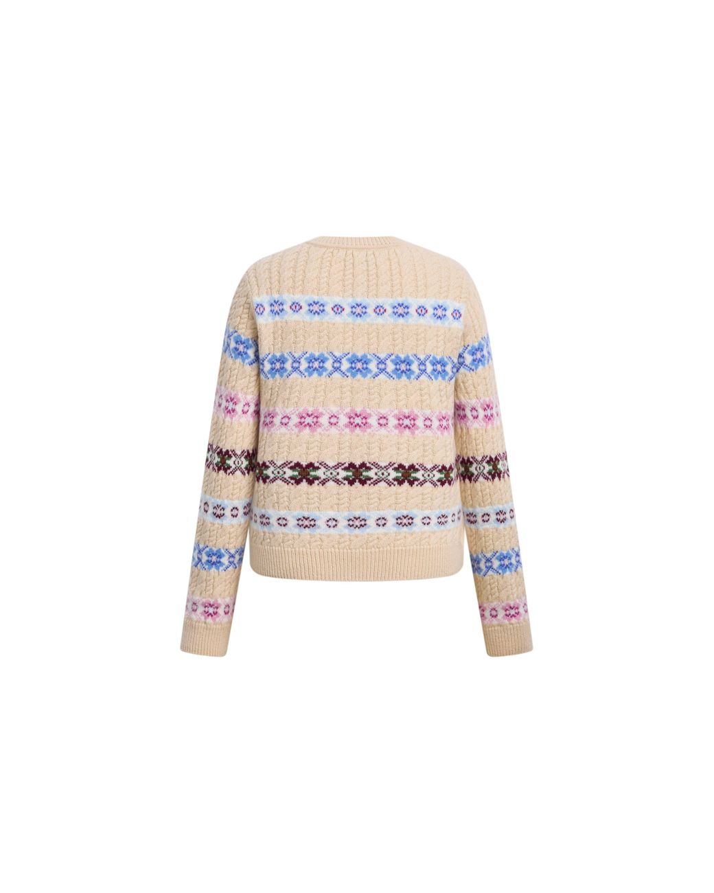 Fabrique Natural Aria Quatrefoil Jacquard Fair Isle Cardigan