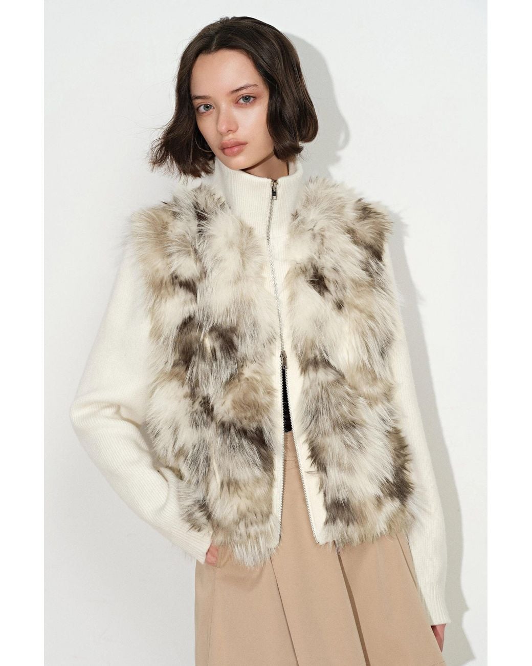Fabrique Natural Gianna Knit Panel Jacket