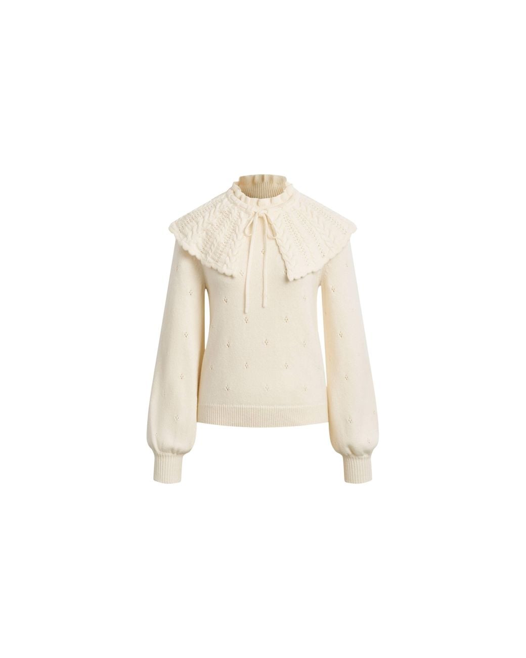 Fabrique Natural Agnes Crochet Textured Sweater