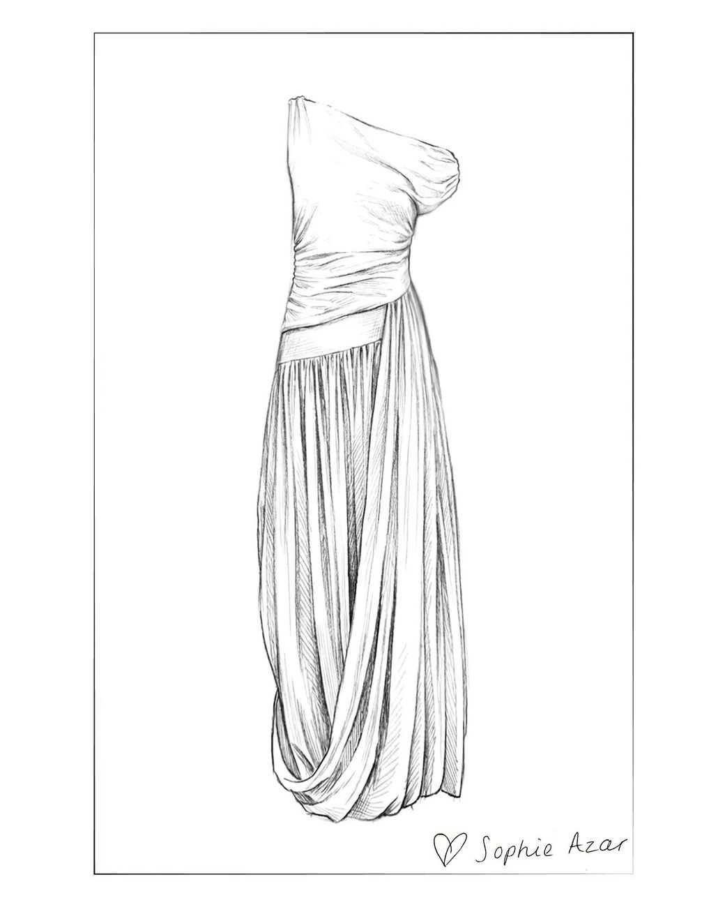 Fabrique Natural Hera Drapey One Shoulder Dress