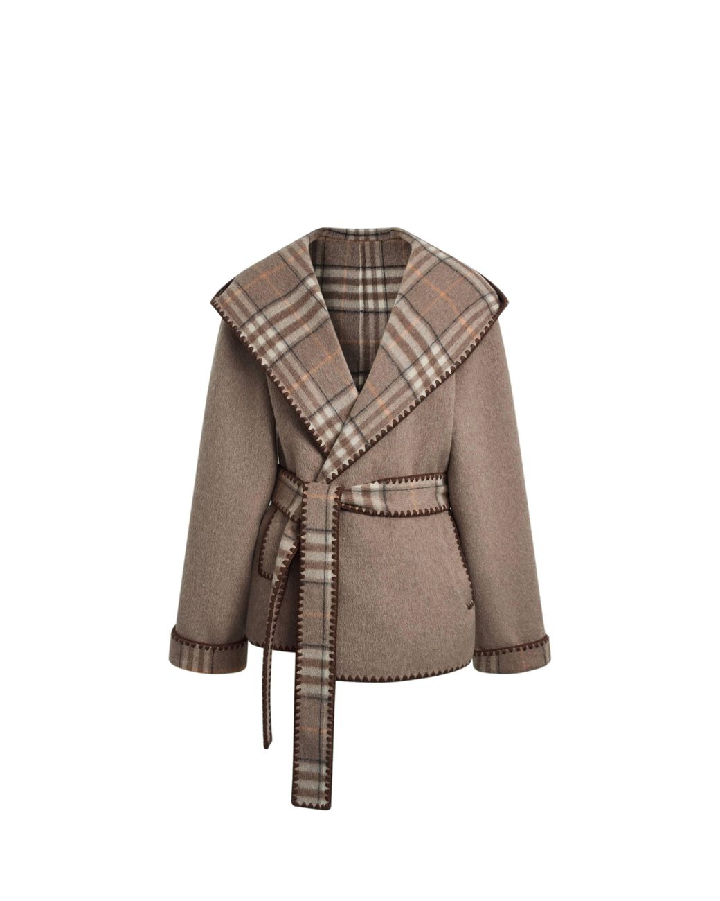 Fabrique Natural Aimee Embroidered Reversible Hooded Coat